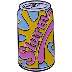 Futurama Slurm Soft Drink Can Slurms McKenzie Highly Addictive Animated Comedy TV Show 1.2" Enamel Pin Badge