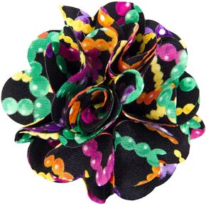 Premium Men's Formal Mardi Gras Flower Lapel Pin - Boutonniere for Men, Brooch Pin