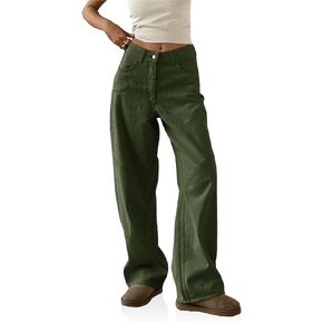 SySea Women's Cargo Wide Leg Pants Casual Baggy Mid Rise Utility Combat Military Trouser with Pockets