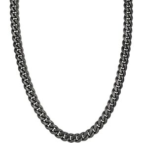 8/10mm Chunky Miami Cuban Chain Necklace 316L Stainless Steel Oxidized Black 26Inch Length Curb Chain Necklace for Men Gifts for Him