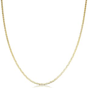 Kooljewelry 10k Yellow Gold 1.4mm Flat Oval Link Chain Necklace (16, 18, 20, 22, 24 or 30 inch)