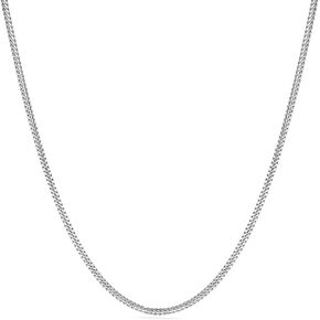 PORI JEWELERS Solid 925 Sterling Silver 2MM,2.5MM, 3.5MM, 4MM Miami Cuban Chain Necklace- Lobster Lock-16-30"- Made In Italy