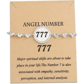 Angel Number Bracelet With Meaning Card 000 111 222 333 444 555 666 777 888 999 Old English Number Numerology Gift
