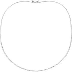 AeraVida Exquisite Simple .925 Sterling Silver Flat Choker Necklace | Casual Necklace Unisex Jewelry | Modern Jewelry Gift
