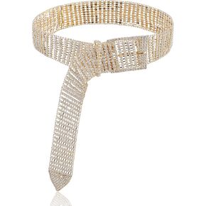 حزام نسائي جميل من حجر الراين بالكامل، أحزمة فضية لامعة لفستان نسائي، حزام لامع متلألئ مع إبزيم in Kuwait