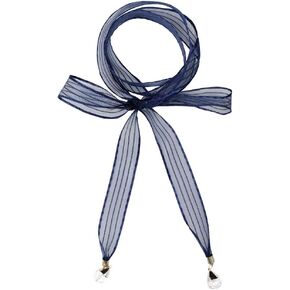 Allegra K Organza Long Narrow Skinny Scarf for Women Stripe Pattern Bag Handle Decor Waistband