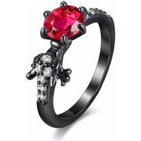 Uloveido Promise Ring for Her Engagement Rings for Women Birthstone CZ Rings Black Gold Plated Wedding Bands for Lady Girl Y192
