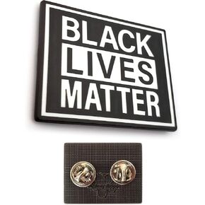 Black Lives Matter Enamel Pin - 1-1/2" W x 1 1/8" H