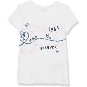 GUESS Girls' Organic Stretch Screen Print Love Tee