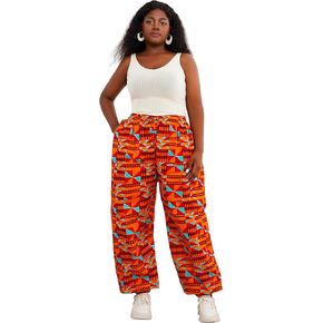 SHENBOLEN Women African Casual Print Long Pants Ankara Wax Pant Plus Size