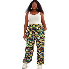 SHENBOLEN Women African Casual Print Long Pants Ankara Wax Pant Plus Size