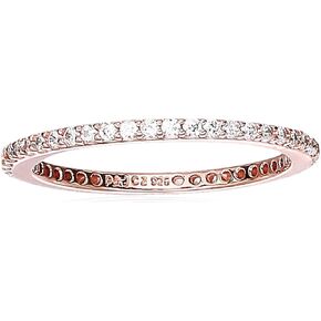 Amazon Essentials Eternity Band Cubic Zirconia Demi Fine Stacking Ring in Sterling Silver (previously Amazon Collection)
