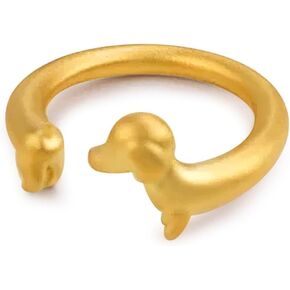 925 Sterling Silver Cute Dachshund Rings Puppy Dog Rings for Women Animal Rings Stacking Ring Statement Ring