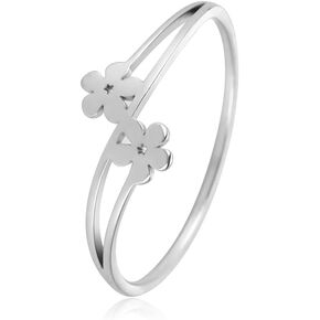 Pingyongchang Daisy Flower Rings Stainless Steel Daisy Ring Gold Minimalist Stacking Ring Statement Simple Aesthetic Jewelry Gift for Women Girls