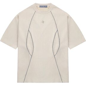Aelfric Eden Oversized Mens T-Shirt Reflective Strip Suede Tee with Rivet Star Detailing