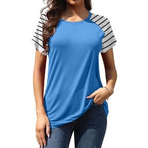 AYIFU Womens Summer Tops Short Sleeve Casual Trendy Shirts Print Raglan T Shirts in Saudi Arabia