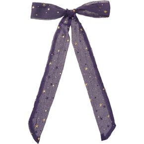 Elerevyo Women Gilding Metallic Shiny Star Scarves, Chiffon Skinny Long Ribbon Hair Band Neck Scarf Neckerchief