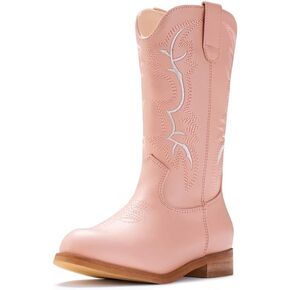 IUV Cowgirl Boots Cowboy Boots For Girls Boys Kids Toddler Fashion Western Boots Mid Calf Riding Shoes