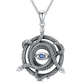 Snake Necklace 925 Sterling Silver Mysterious Snake Pendant Necklace Gothic Necklace Snake Jewelry Gift for Women Men in Saudi Arabia