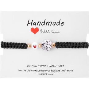 سوار Azusa Sun Ball Charm سوار على شكل قلب قابل للتعديل سوار مضفر رياضي موضوع حفلة عيد ميلاد هدايا مجوهرات للنساء والرجال المعجبين