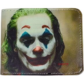Jok er Teen Boys Bi-fold Wallet Superhero PU Leather Credit Id Card Cash Holder Wallet Brilliant-twisted-insane-mad Cool Wallets Cards Accessory Gift for Men (JOKER-1)