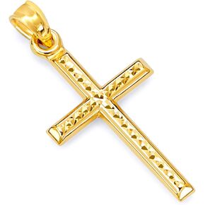 مجموعة المجوهرات الفاخرة GoldenMine 14 ك قلادة صليب دينية من الذهب الأصفر in Kuwait