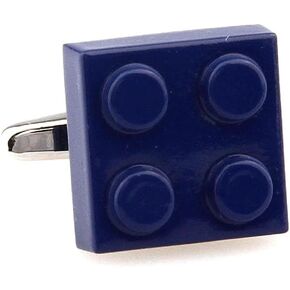 Building Block Blue Pair Cufflinks in Presentation Gift Box & Polishing Cloth