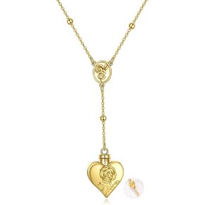 TIGER RIDER Gold Plated Sterling Silver LDR Stash Snuffle Spoon Necklace Hidden Scoop Rosary Chain Rose and Snake Pendant in Kuwait