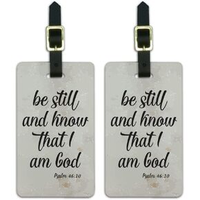 Be Still and Know That I am God Luggage ID Tags Cards Set of 2