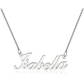 925 Sterling Sliver Custom Name Necklace Personalized Initial Necklaces Pendant Jewelry Gift for Her (Isabella)
