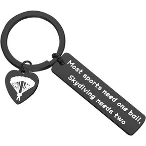 Zuo Bao Funny Skydiving Keychain Skydiver Gift Most Sports Need One Ball Skydiving Needs Two Jewelry Skydiver Adventure Gift