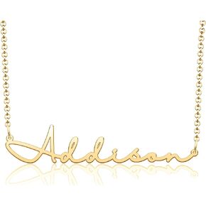 CoolJewelry Personalized Name Necklace Cursive Script Name Stainless Steel Jewelry for Girls Name Necklace for Women Gold Name Necklace