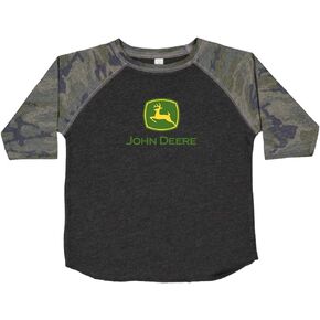 John Deere Toddler Boy 3/4 Sleeve Raglan-Dark Heather