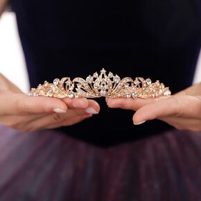 JWICOS Silver Wedding Tiara for Women and Girls, Princess Crowns and Tiaras for Bride Rhinestone Birthday Crown Headband Crystal Costume Party Prom Hair Accessories