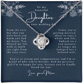 To My Beautiful Daughter Necklace On Her Wedding Day, Bride Gift From Mom Daughter's Wedding Day, Wedding Necklace Daughter Wedding Day Gift Mother Of The Bride Gift To Daughter