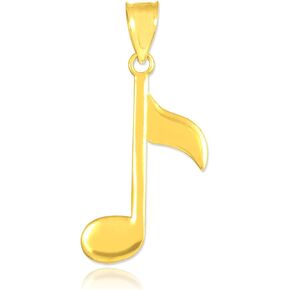 10k and 14k Yellow Gold Eighth Note Pendant