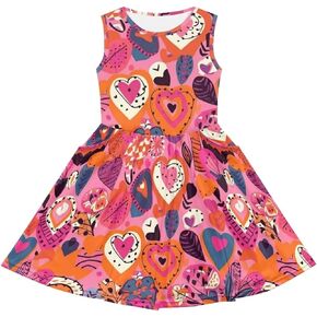 Casual High Waist A Line Flowy Girls Sundress Custom Swing Summer Dress for Girls Size 3-14 Birthday Outfits