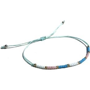 Agar Creations Colorful Mini Seed Bracelet - Handmade Adjustable Summer Strand Style