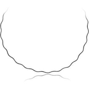 قلادة بلينغ فور يور باك من الفضة الإسترلينية الروديوم الأسود اللامعة 1.5 مم من أوميغا الربيع الإيطالي المتموج، 16 بوصة - 20 بوصة in Kuwait