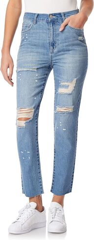 WallFlower Women's Mom Curvy Ankle Denim High-Rise Insta Stretch Juniors Jeans in Saudi Arabia