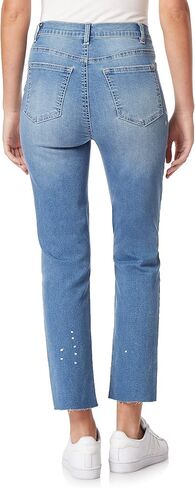 WallFlower Women's Mom Curvy Ankle Denim High-Rise Insta Stretch Juniors Jeans in Saudi Arabia