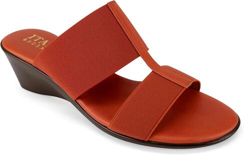 صانعو الأحذية الإيطاليون Sadey قماش مرن على شكل حرف H صنادل ويدج للنساء ليوبارد 6 in Kuwait