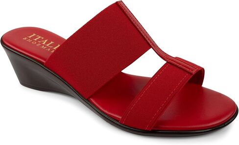 صانعو الأحذية الإيطاليون Sadey قماش مرن على شكل حرف H صنادل ويدج للنساء ليوبارد 6 in Kuwait