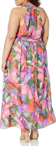 London Times Women's Twist Neck Halter Maxi Dress in Saudi Arabia