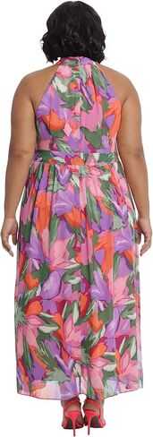 London Times Women's Twist Neck Halter Maxi Dress in Saudi Arabia