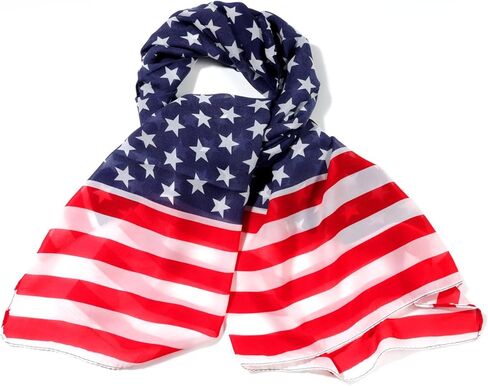 OTATEAN Fashion USA Flag Scarfs For Women Cozy Lightweight Flag Scarves for Women, Multicolor, Mudium in Kuwait