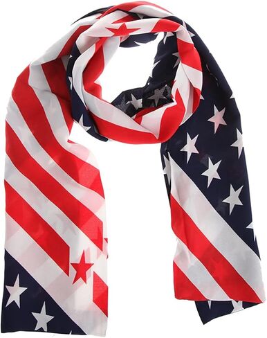 OTATEAN Fashion USA Flag Scarfs For Women Cozy Lightweight Flag Scarves for Women, Multicolor, Mudium in Kuwait