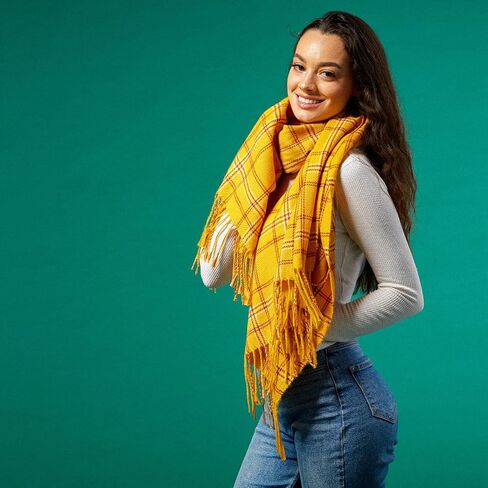 Hadley Wren Women's Plaid Fringe Scarf Collection in Kuwait
