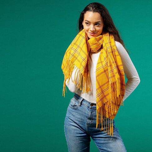 Hadley Wren Women's Plaid Fringe Scarf Collection in Kuwait