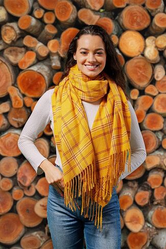 Hadley Wren Women's Plaid Fringe Scarf Collection in Kuwait